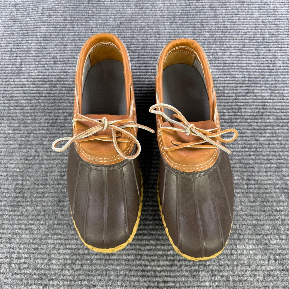 LL Bean Rubber Moc Bean Boots Mens 12 M Brown Tan Waterproof Shoes 175061 USA